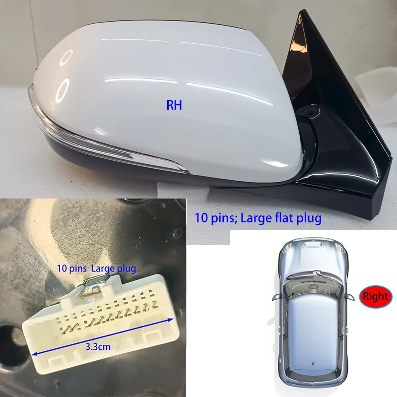 🪞 Vidrio Espejo Punto Ciego Hyundai Santa Fe 2013-2019 – Lado Pasajero RH – Adhesivo Incluido