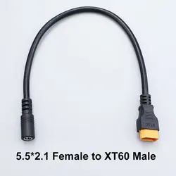 Versatile Battery Charging Adapter Cable with XT60 & DC Connectors - 15A Capacity (5521 F to XT60 M)