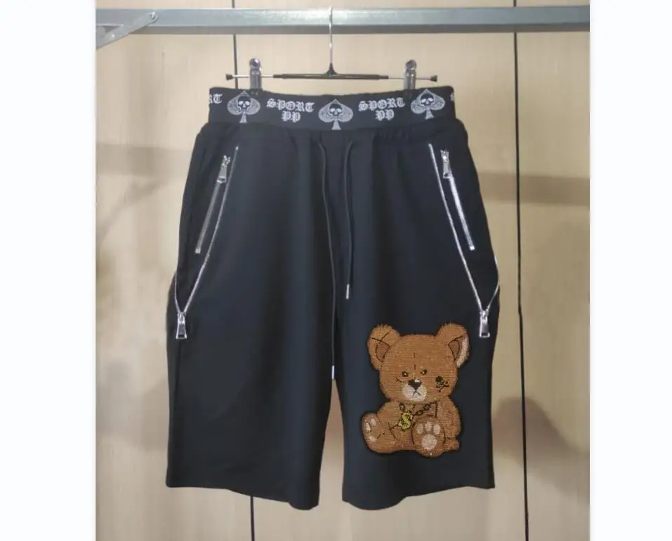 남성용 클래식 라인스톤 힙합 반바지, 브랜드 디자이너, 신제품