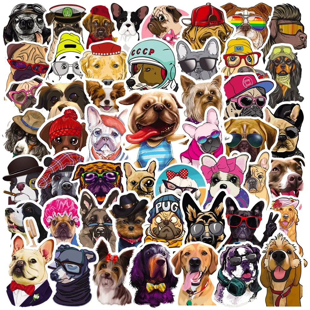 

10/30/50PCS Dog Graffiti Waterproof Sticker Cartoon Cute Pet Creative DIY Personalized Suitcase Cup Guitar RefrigeratorWholesale