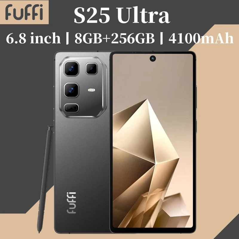 Global Vision S25 Ultra Smartphone Android 4100mAh 8GB RAM 256G ROM 6.8 Inch Phone 720x1600HD 16+32MP 4G 5G Network Mobile Phone