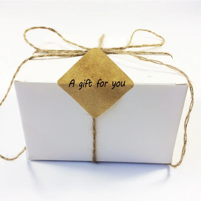 New Square Design Kraft Blank Sealing Sticker For Handmade Products DIY Note Gift Self-adhesive Packaging Label 100 Pcs/lot,self adhesive stickers,roll packaging stickers,packaging stickers,kraft paper stickers