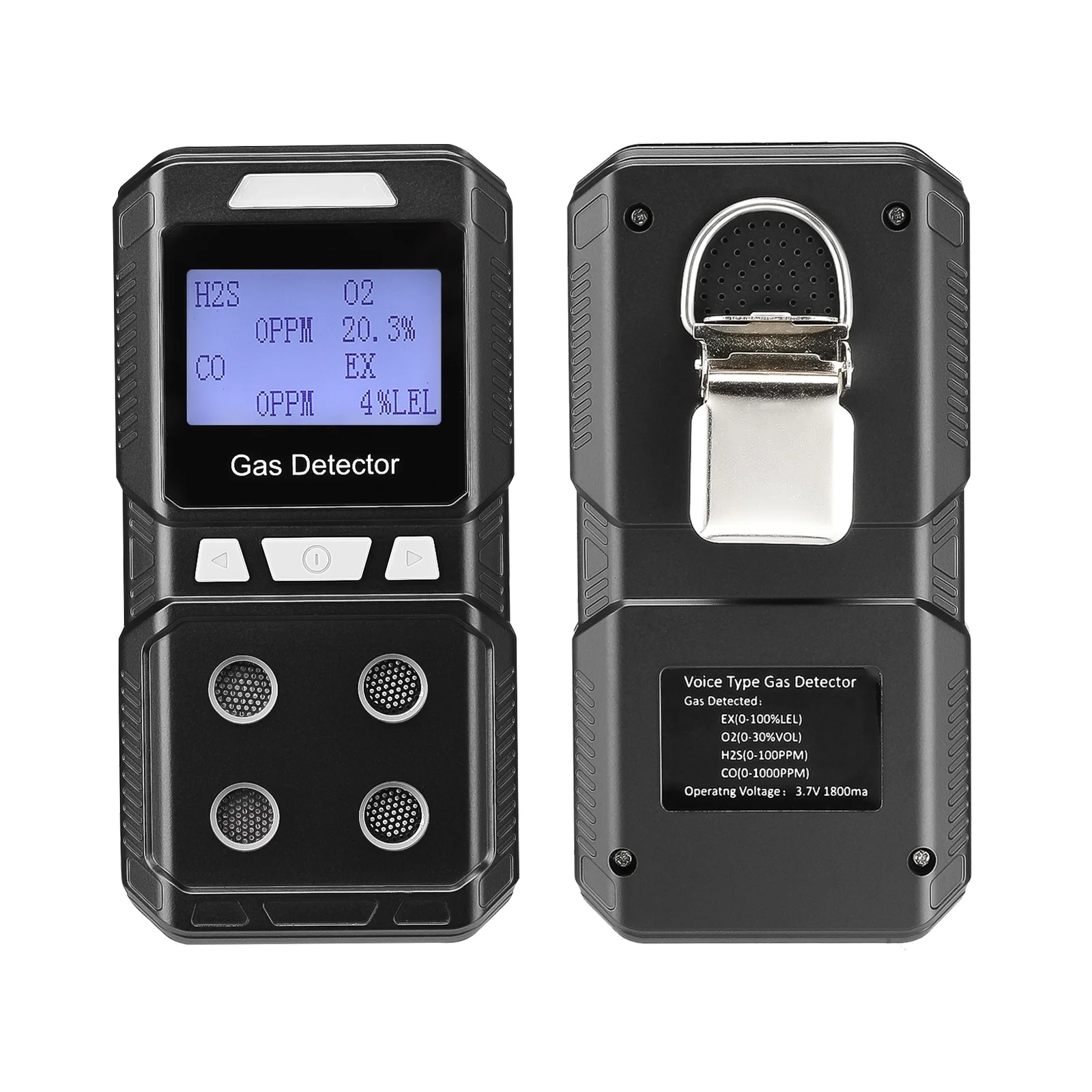 

Portable 4 Gas Detector Rechargeable Multi Gas Monitor LCD Air Quality Tester Analyzer EX O2 H2S CO 4 in 1 Gas Meter
