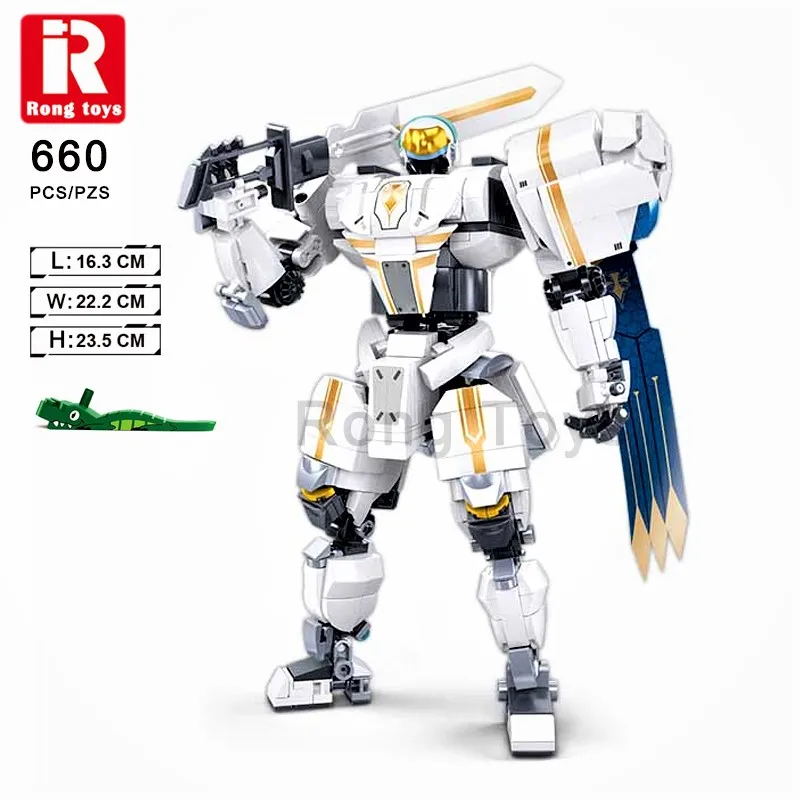 Super Mecha Robot Building Block City War Alpha Armor Warrior Anime Figures Bricks Model Construction Set Toy For Boys Gifts