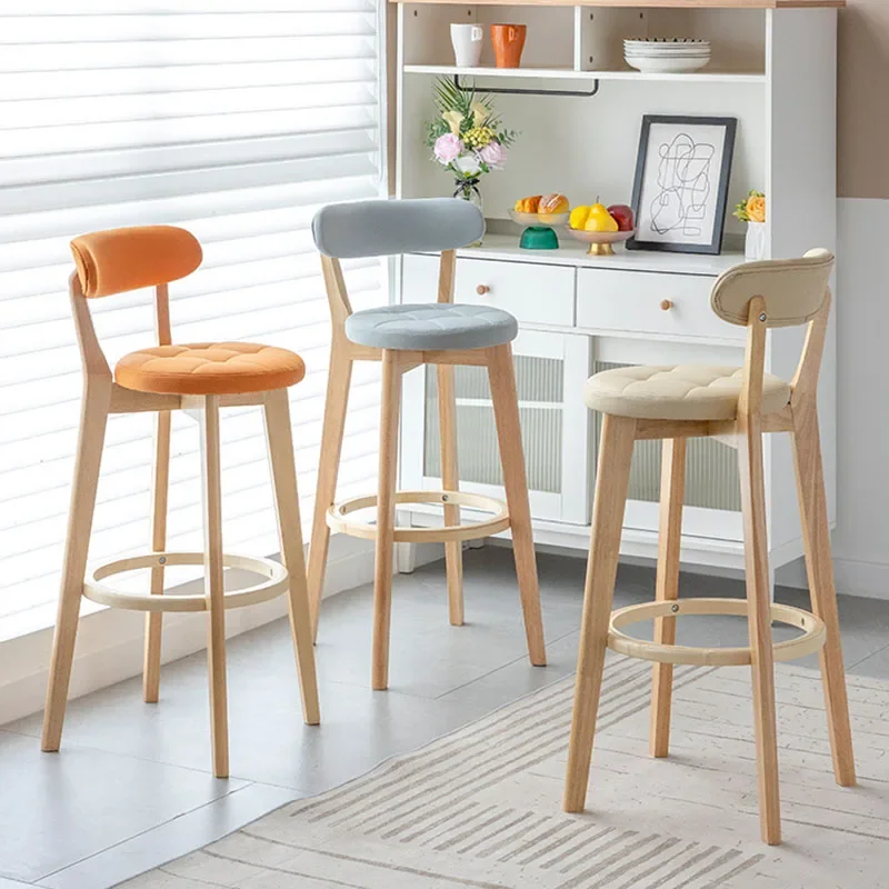 

Design Stylish Lounge Bar Chairs Round Wood Style Designer Modern Nordic Chair Minimalist Comfortable Barkrukken Furniture