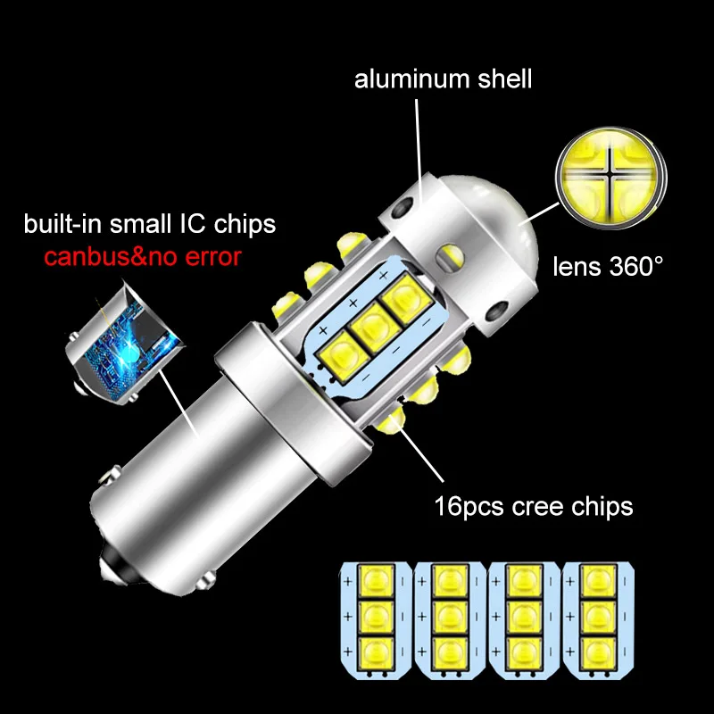 2Pcs For BMW 3 Series F30 F31 2015-2019 LED Backup Reversing light Bulb Canbus No Error - - Racext 17