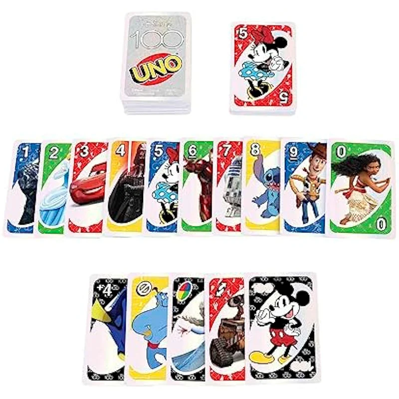 Mattel Games UNO Disney 100-Card Card Game Featuring Characters from the Anime Movie Collectible Foil Cards Make a Great Gift 4