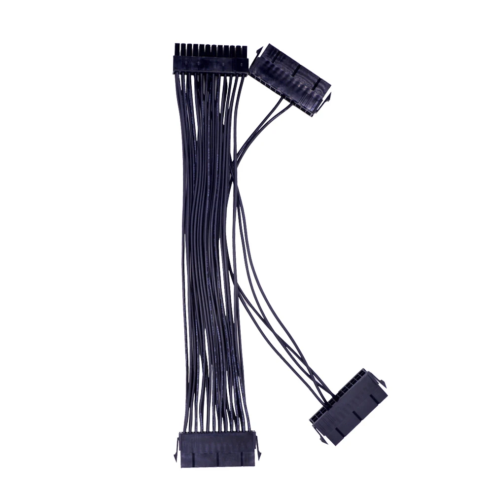 CHIPAL 30CM PSU Adapter ATX 24Pin Male to Female Dual Power Supply Sync Starter Extender Cable Converter