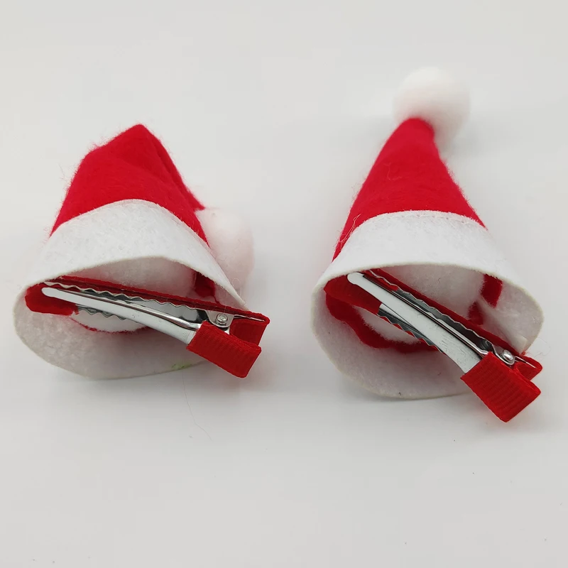 Christmas Hair Clips 1/4/6/12pcs Santa Cap Duckbill Clips for Xmas Hat Jewelry hair accessory hair clip