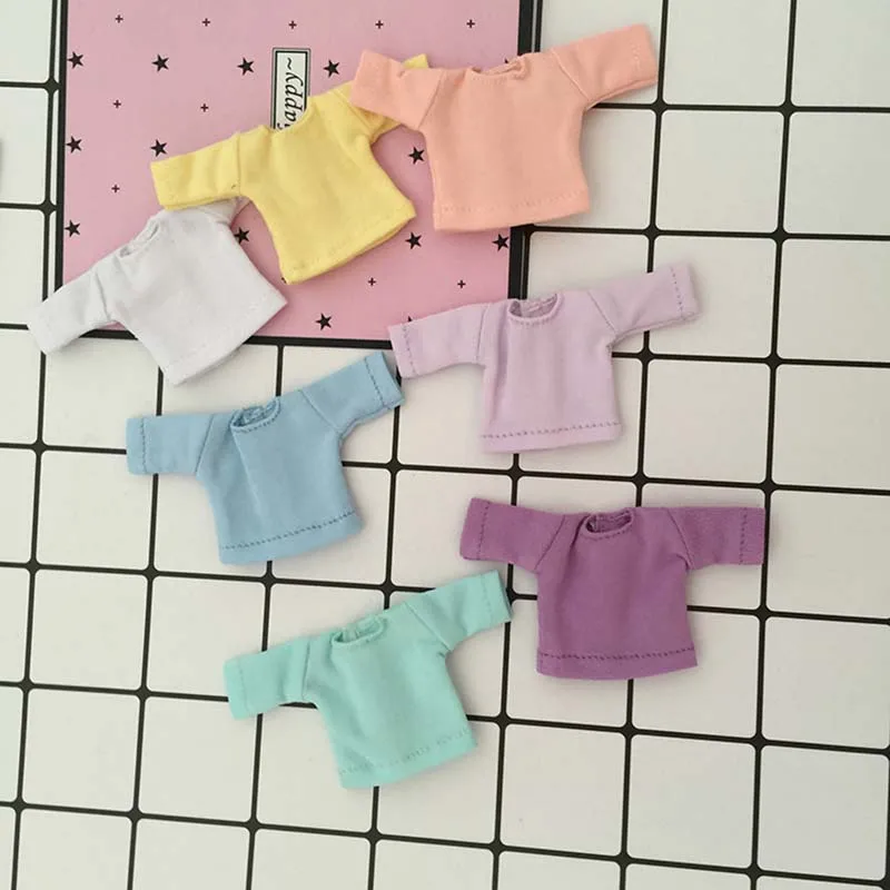 Ob11 Clothes T-shirt Long Sleeve Colorful Stripe Base Shirt For Obitsu11 GSC Molly 1/12 BJD Dolls Accessories Baby Fashion Style 4