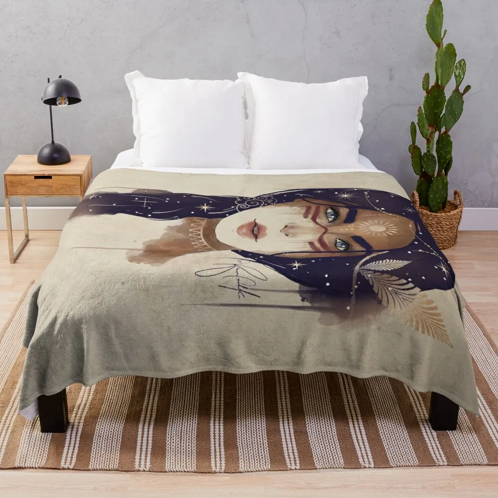 

Sun Warrior - Celestial Goddess Throw Blanket Personalized Gift Flannel Fabric Blankets