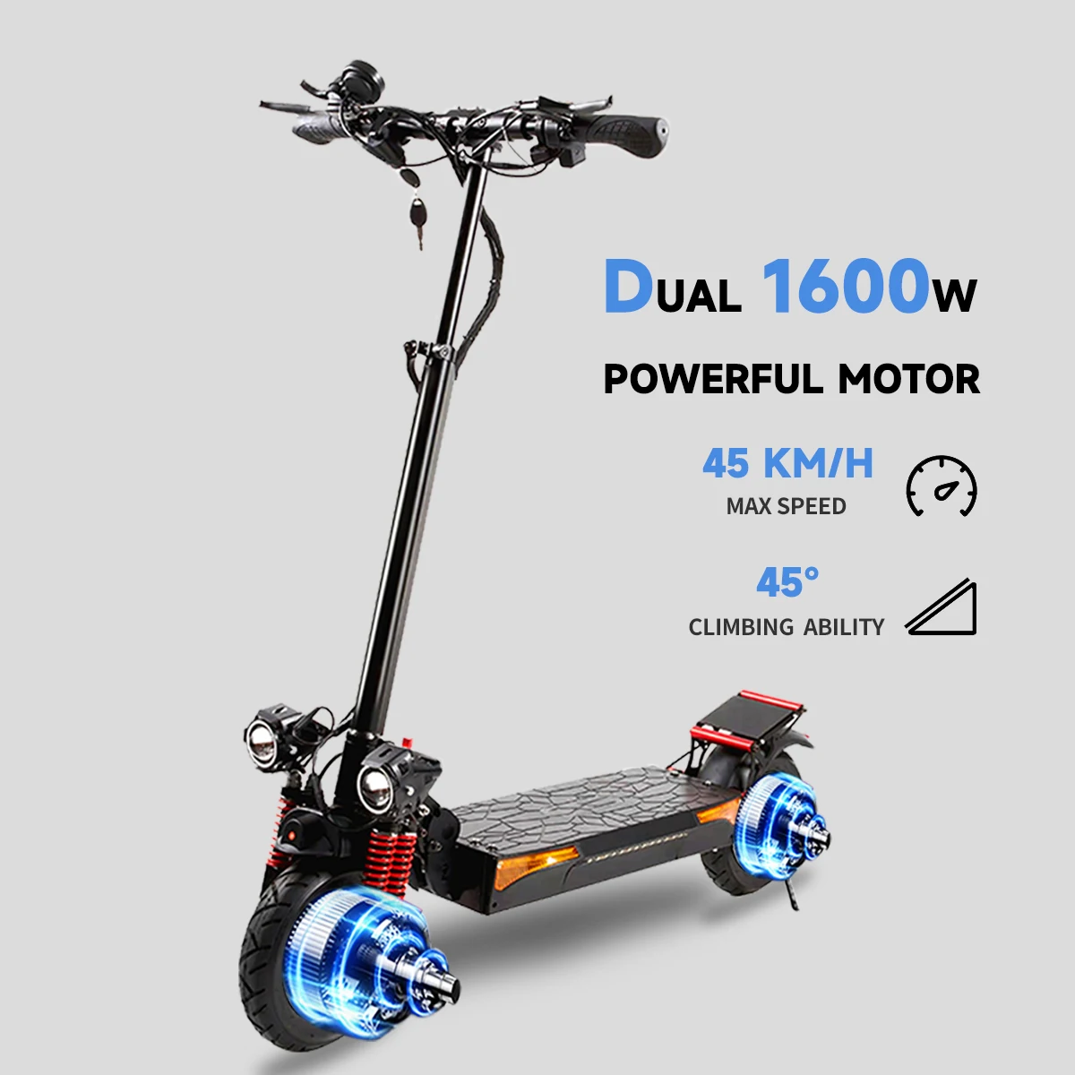 SUNNIGOO Electric Scooter Dual Motor Powerful Electric Kick Scooter Anti-skid Off Road Tire 45KM/H 60-70km Long Range electric scooter