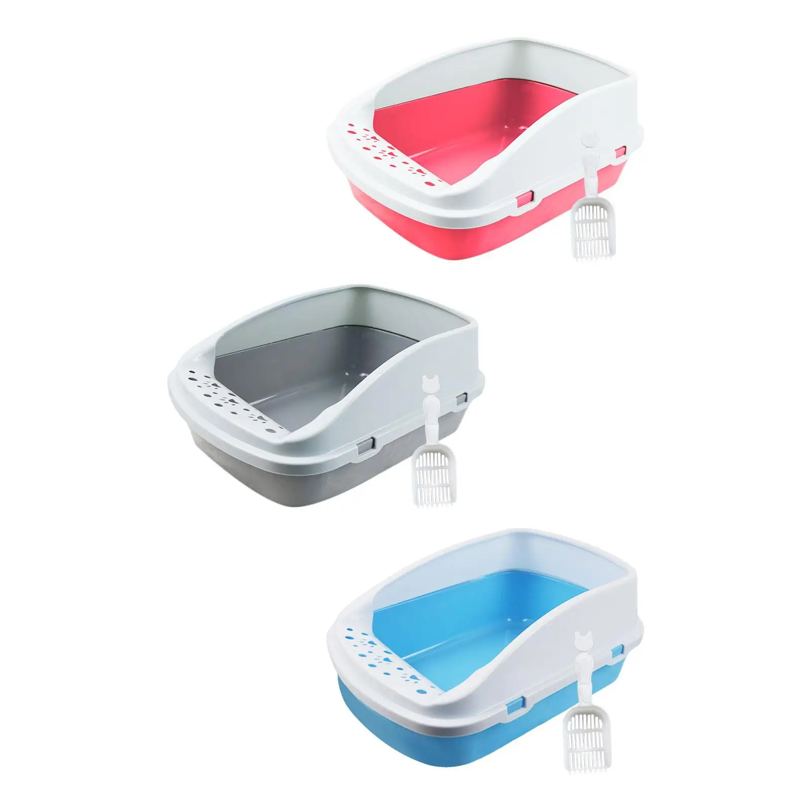 Cat Litter Tray Open Top Cat Litter Tray Splashproof Toilet Pet Bedpan Sand Box Kitten Toilet Kitty Pan