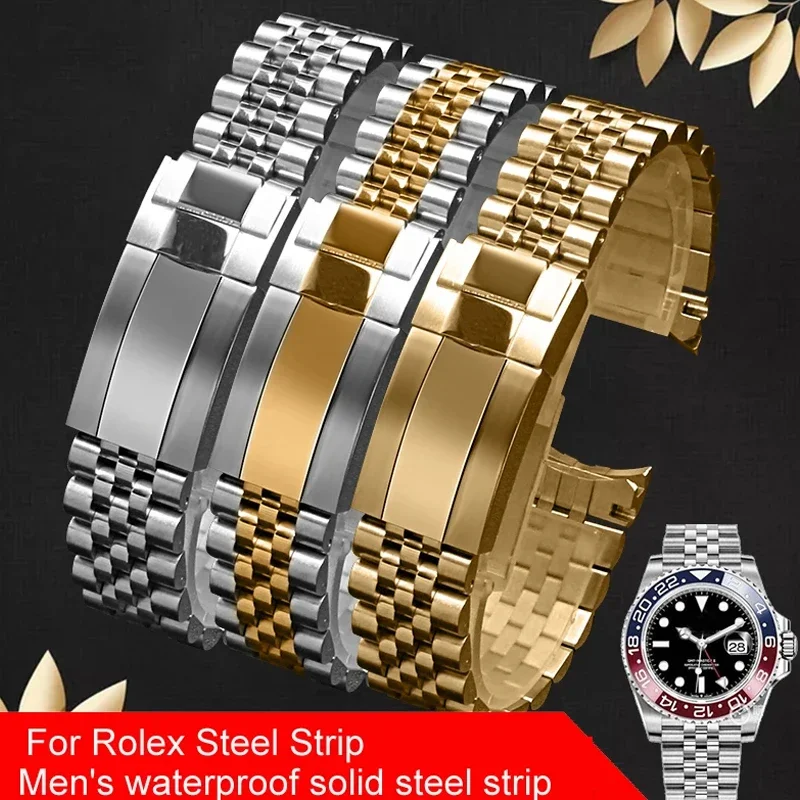 

Однотонный стальной ремешок для часов Rolex greenвич 126710BLRO GMT ремешок из рафинированной стали цепь 20 мм мужской водонепроницаемый браслет