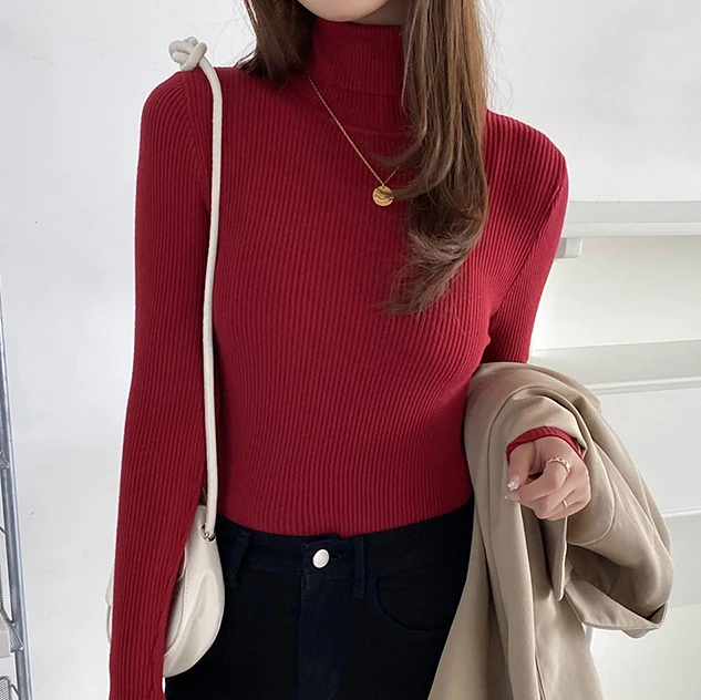 Women Fall Turtleneck Sweater Knitted Soft Cashmere - Picture 27 of 43