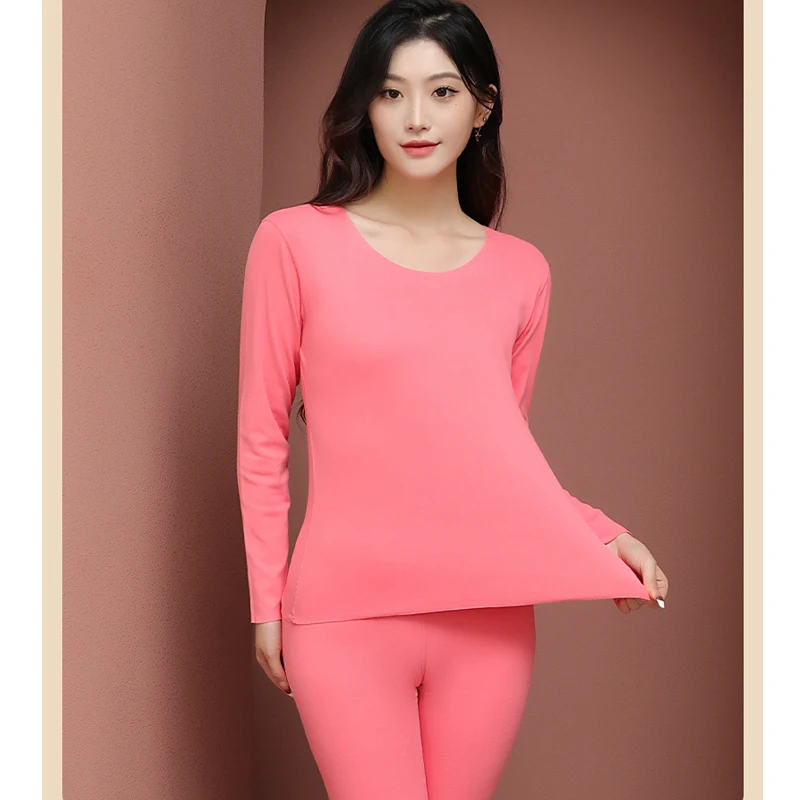 Women Seamless Elastic Thermal Underwear Inner Wear Winter Warm Clothes(Black  M,Women) 