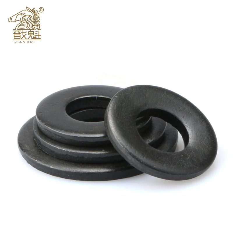 5/50pcs M2 M2.5 M3 M4 M5 M6 M8 M10 M12 M14 M16 M20 M22 M24 GB97 DIN125 Black Grade 8.8 Carbon Steel Flat Washer Plain Gasket Pad
