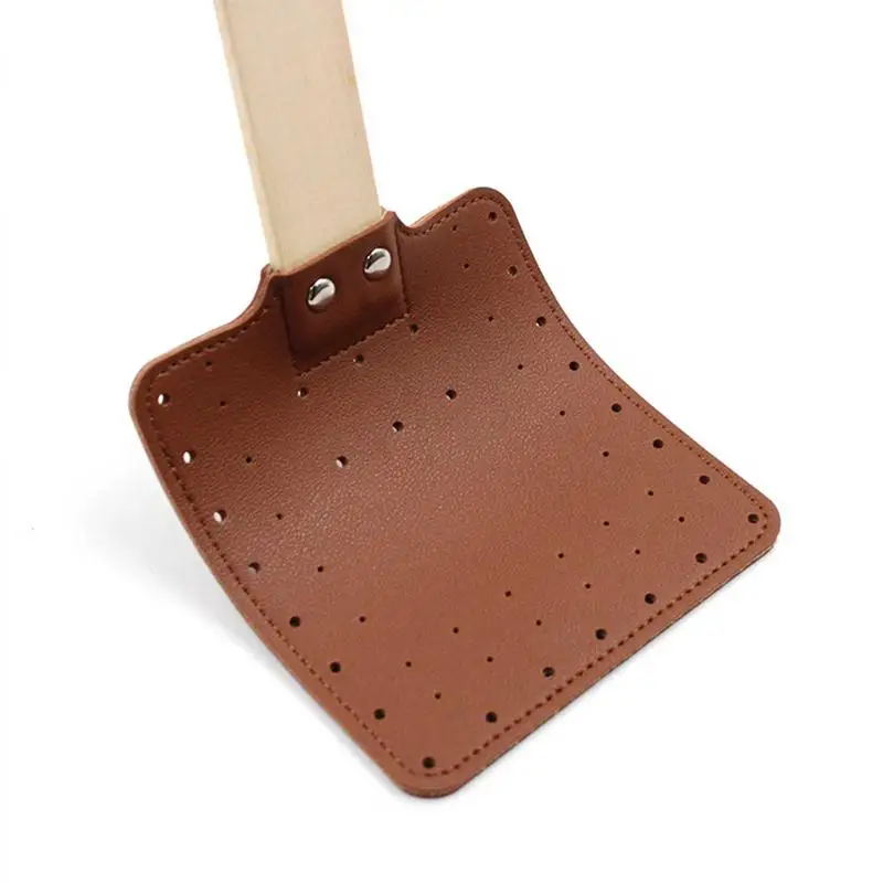 Fly Swatters For Indoors Handheld Leather Fly Swatter Manual Swatter With Long Handle For Home Garden Classroom And Office