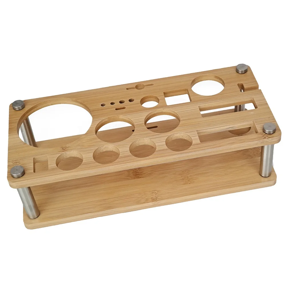 Wooden Stand Bar Cocktail Shaker Set Barware Tools Shaker Sets with Wooden Rack Bars Set Tools