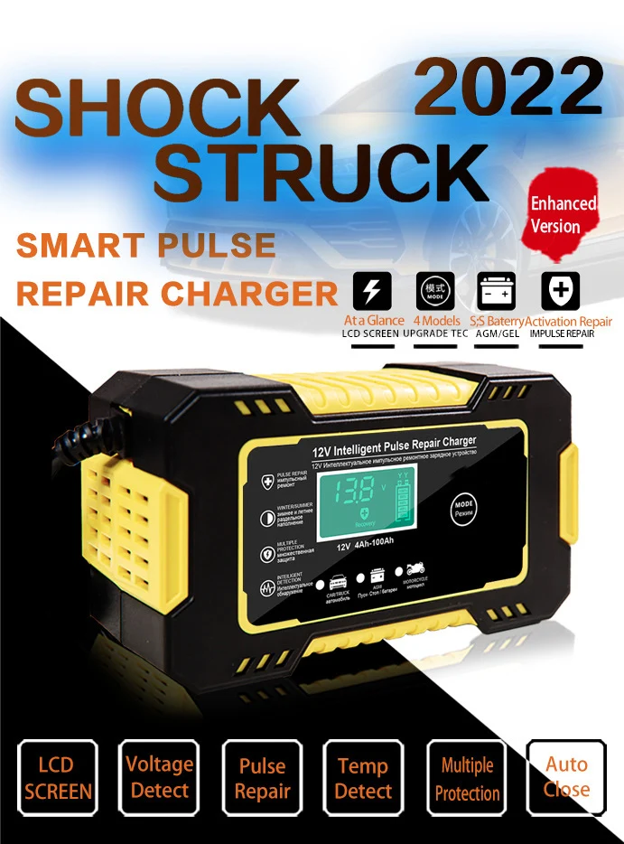 Eafc 12v 10a/24v 5a Autobatterie ladegerät Digital anzeige Impuls