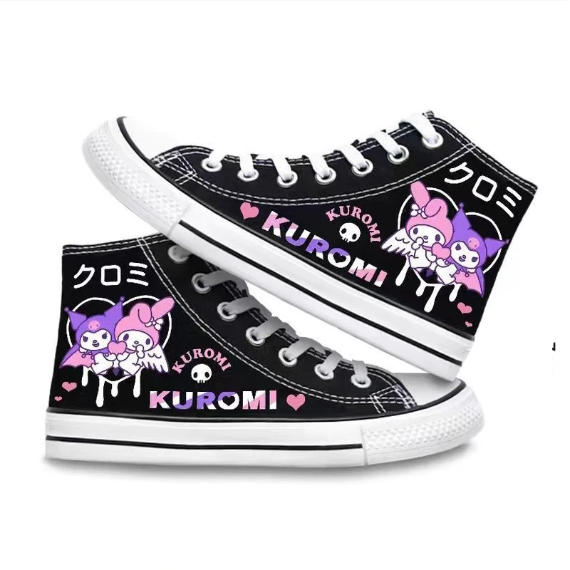 

Летняя обувь Kuromi аниме Kawaii Sanrio, Симпатичные холщовые кроссовки с мультяшным рисунком My Melody для студентов, повседневные кроссовки, подарки для девочек