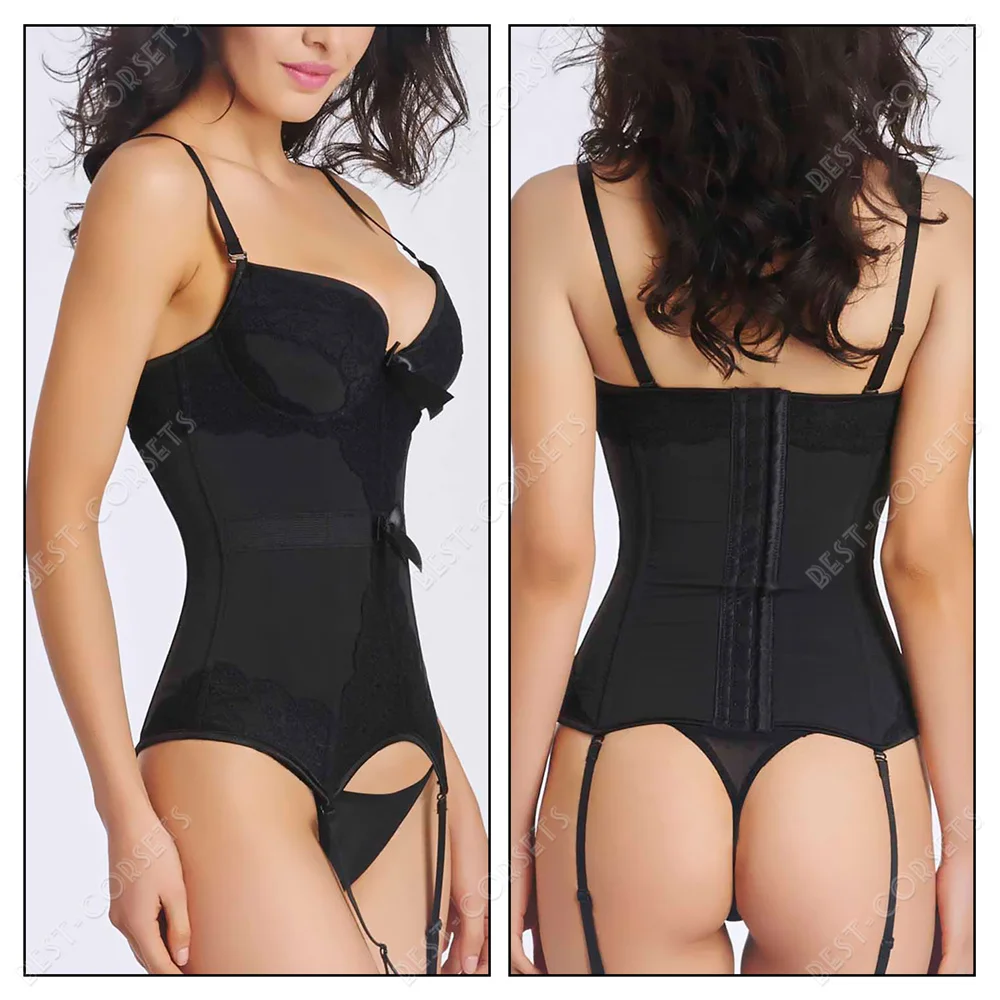 Women Sexy Corset Lingerie Plus Size Sexy Straps Bustier Corset Black Erotic Lingerie Underwear Corsets Lace Up
