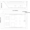 73 Inch Whirlpool Bathtub Water Massage for Two People, 3 Sides of The Bathtub with 22 Water Jets Bathroom Fixture 2