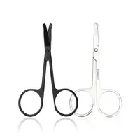 Unisex Stainless Steel Black Round Head Safe Nose Hair Scissors (Do Not Hurt Nose) 2