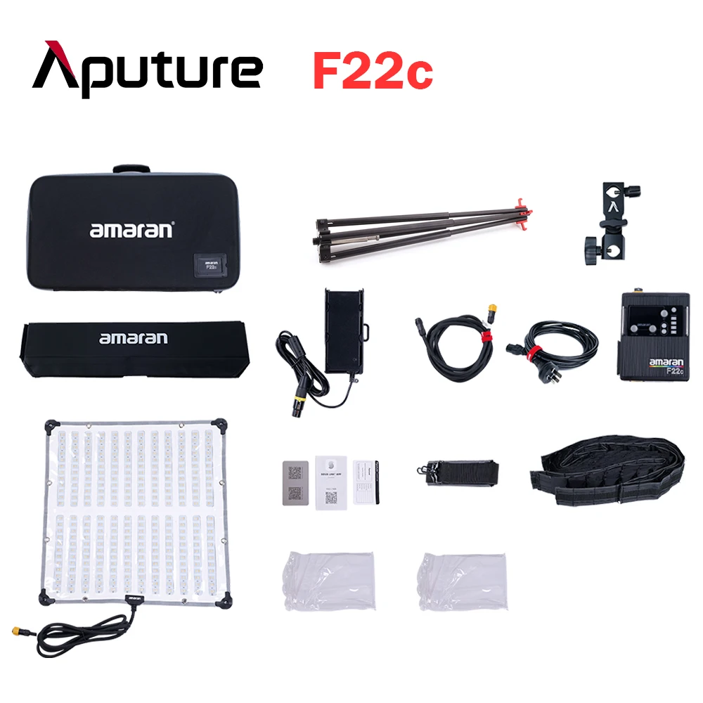 Aputure Amaran F22C F22X 유연한 조명, RGBWW 풀 컬러 비디오 조명, 2500-7500K 스튜디오 램프, 그리드 소프트 박스 포함