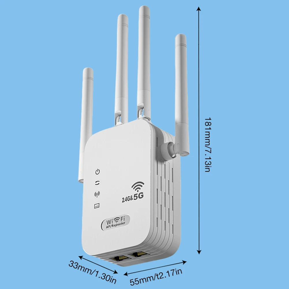 High-Speed Dual Band WiFi Signal Booster - Long Range Network Extender