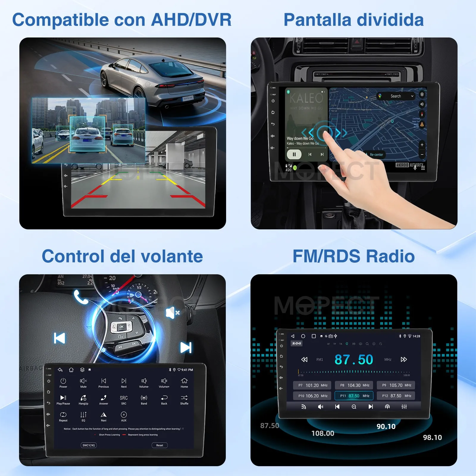 Radio para Auto Android 15.0 de 9 Pulgadas, 4+64 GB, para VW Polo 6R 6C V 2009-2017, Apple CarPlay, Pantalla Táctil IPS, Navegación GPS, FM/AM, SWC, Bluetooth 5