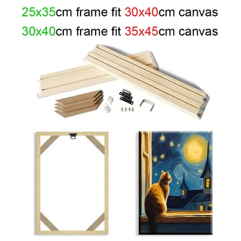 25x35 30x40 cm Cornice per pittura artistica da parete Cornici in legno per pittura a olio su tela Cornici per pittura con diamanti Cornice da parete in legno su tela