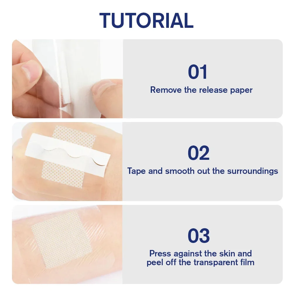 1Box Mini Disposable Medical Bandage Transparent Waterproof Breathable High Elasticity First Band Aid Emergency Wound Plaster