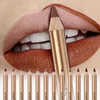 12 Colors Sexy Matte Lipstick Pencil Waterproof Lasting Lip Liner Pen Non-stick Cup Lip Liner Contour Pencil Beauty Makeup Sets 1
