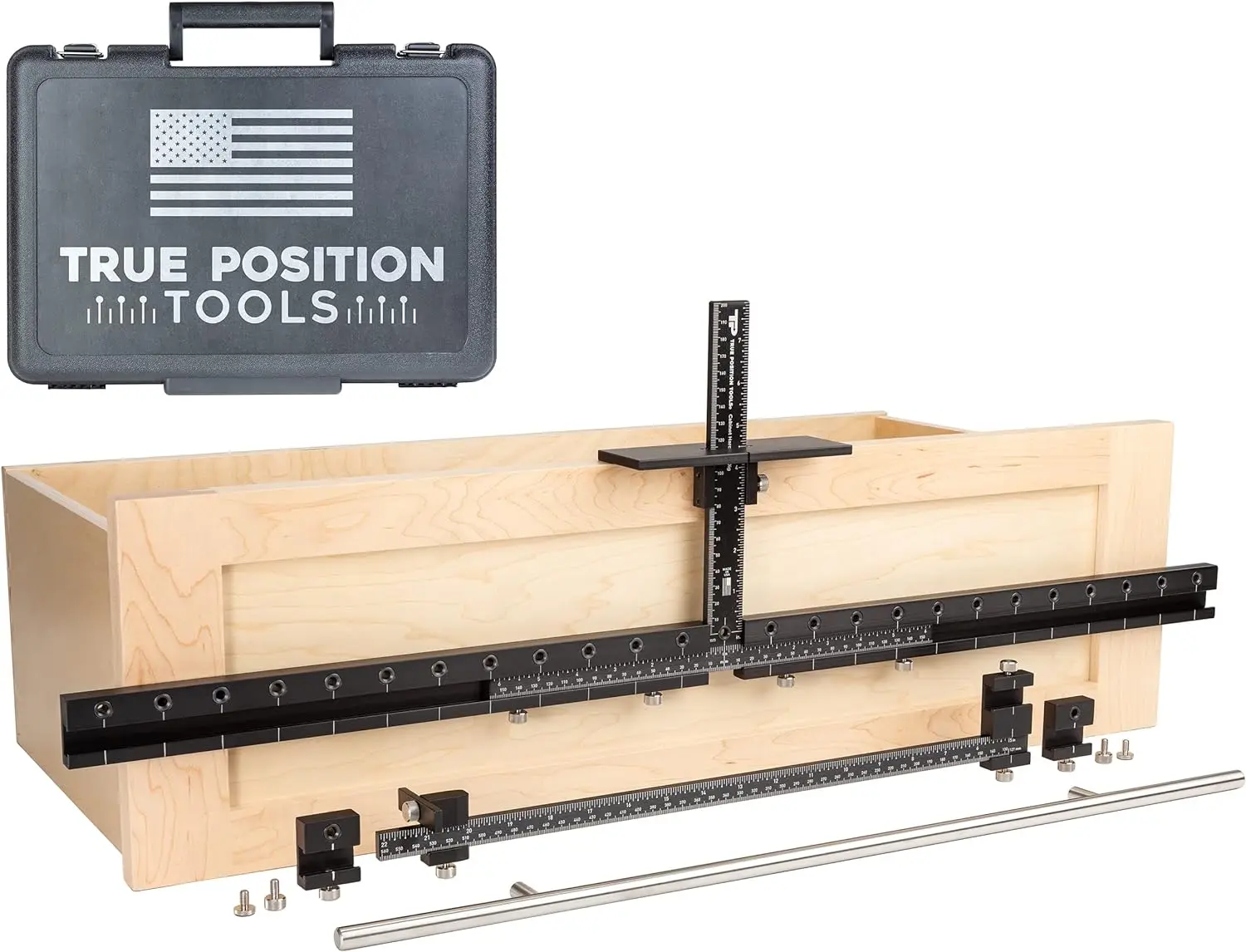 

MAX Cabinet Hardware Jig - Install Long Pulls and Shelf Pin Holes - Made In USA - Hand Calibrated by True Position Tools