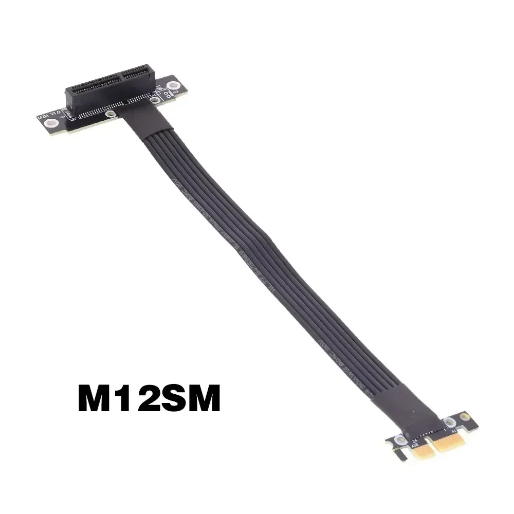 ADT PCI 익스프레스 4.0 x4 to x1 라이저 리본 케이블 그래픽 카드 PCI-E 1x to 4x 연장 케이블 듀얼 90도 라이저 익스텐더