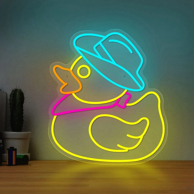 cute-cowboy-duck-led-neon-light-sign-acrylique-usb-home-kids-bedroom-party-gaming-toy-room-wall-art-decor-night-lamp