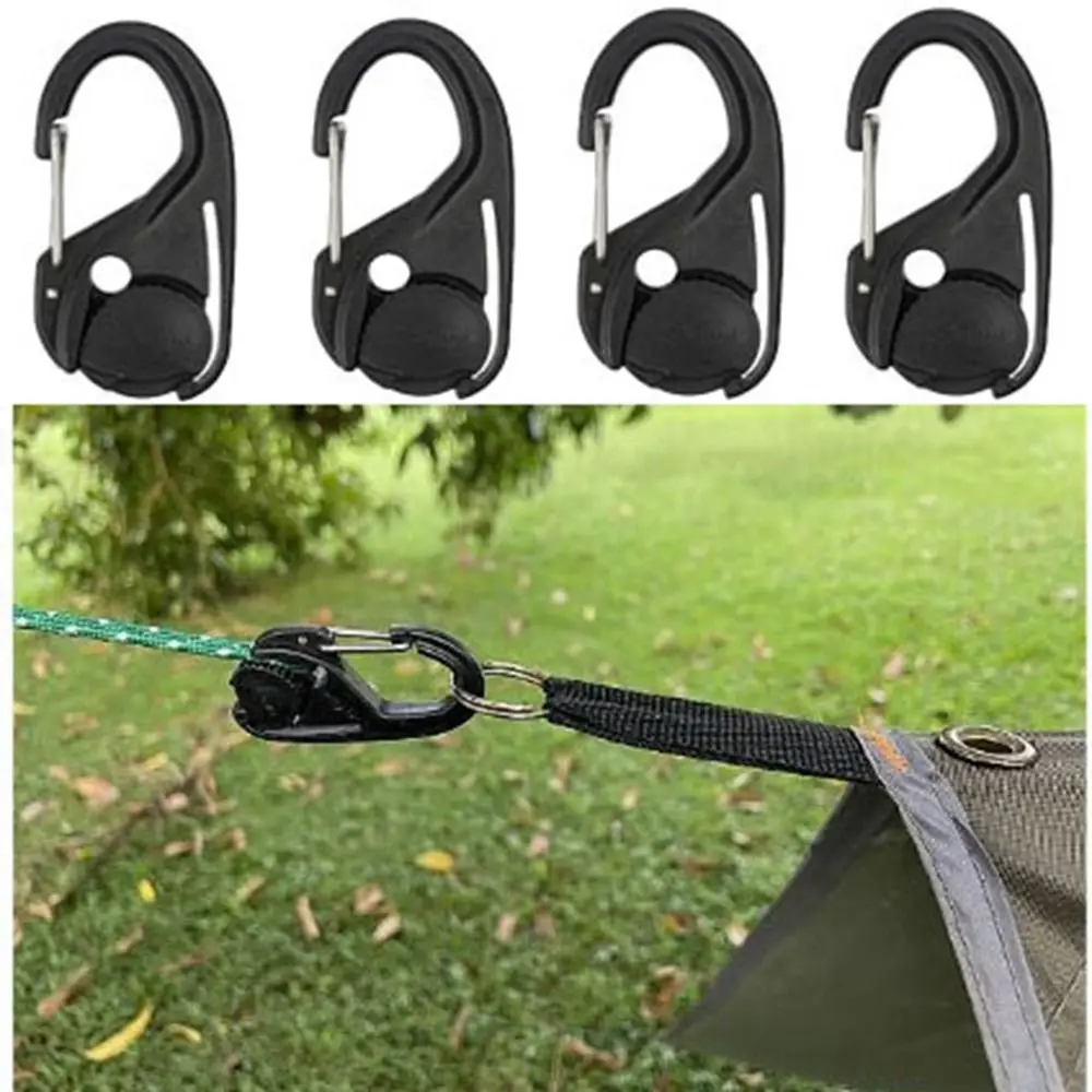 1/2/5pcs New Without Knotting Rope Tightener Black 66*34mm Hanging Rope Hook Cast Hooks Outdoor Tools rope tightener hook