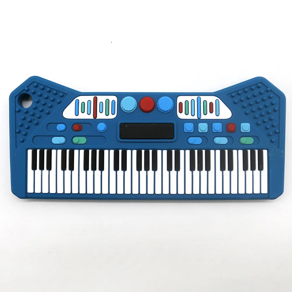 Simulated Piano Teether Pacifier, Silicone Anti-Sucking Molar Toy for Teething Relief