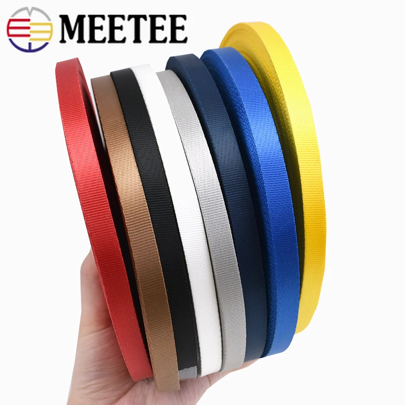 10/20M 10mm Colorful Nylon Webbing Tapes for Sewing Bags Party Gift Decor  Ribbon Shoes Toys Belt Band DIY Garment Accessories