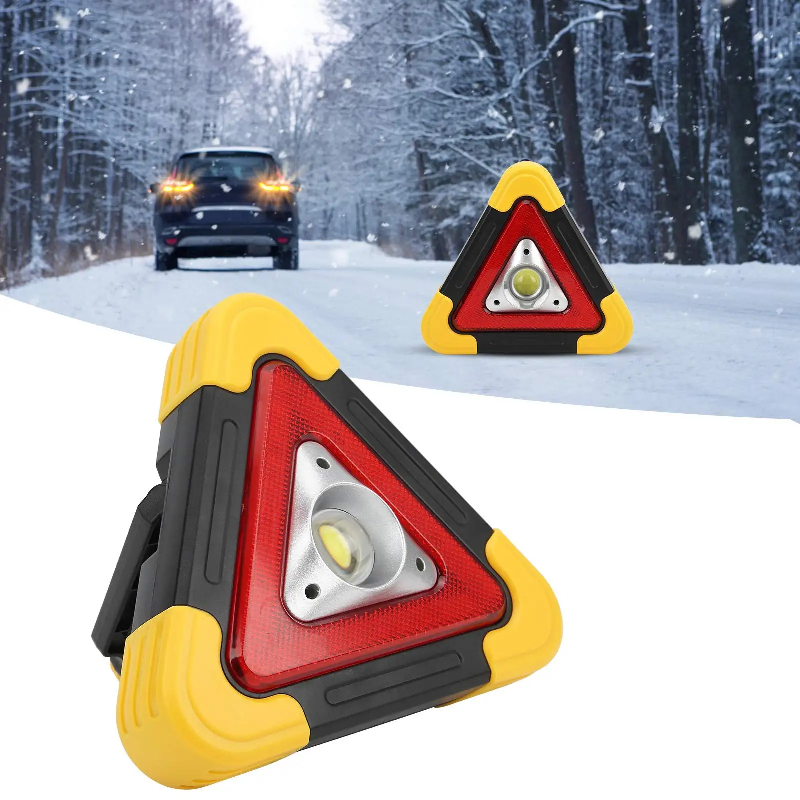 

Car Warning Triangle Lamp Rechargeable Portable Water-proof LED Flood Lights for Emergency Car Warning Outdoor Camping Hiking