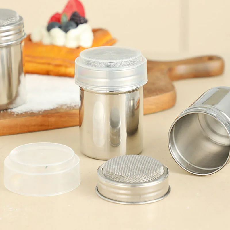 Stainless Steel Powder Sugar and Cocoa Duster Shaker for Kitchen and Barbecue Use