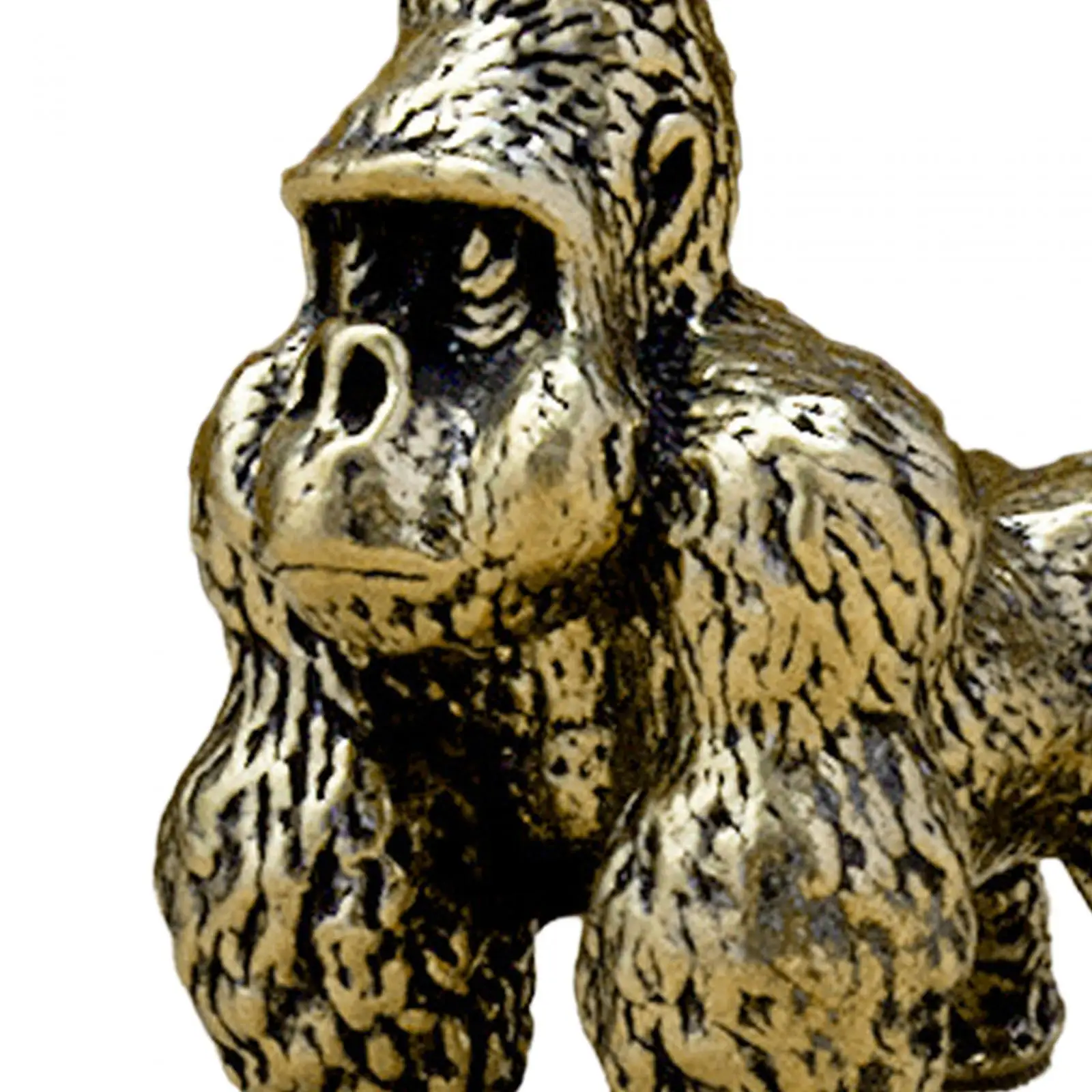 Mini Gorilla Sculpture Crafts Adorable Home Decor Brass Desktop Chimpanzees Sculpture for Shelf Home Table Bedroom Teahouse