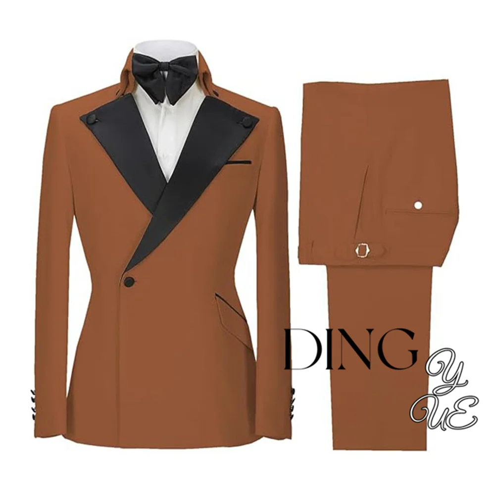 Men's 2 Piece Suit One Button Fashion Tuxedo Prom Modern Fit Tuxedos Suit