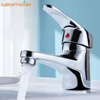 Rubinetto per lavabo Rubinetto per lavabo acqua calda e fredda Rubinetto per lavaggio viso Miscelatore per lavabo montato su piano Rubinetti per acqua Rubinetto cromato per bagno 1