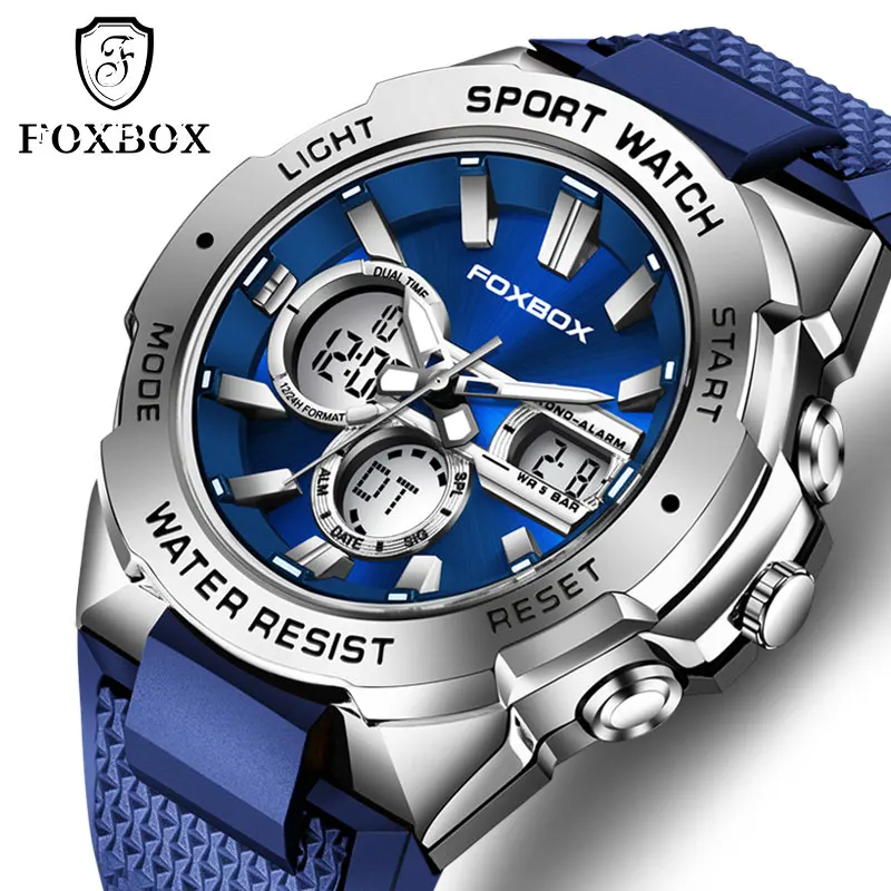 LIGE Sport Men‘s Watches Fashion Digital Quartz Wristwatches Silicone strap Waterproof Dual Display Date Clock Relogio Masculino