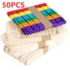 Hot Sale Wooden Craft Ice Cream Sticks Natural Wood Cake Tools DIY Kids Handwork Art Crafts Toys Ice Mold Popsicle Sticks - Image 2