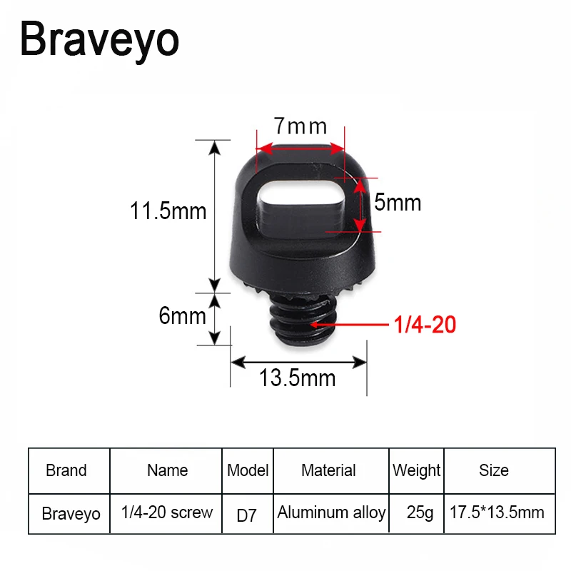 Camera Accessories Metal Screw Adapter Screw Mount Adapter Camera Screw Mount 1/4 Inch Lanyard Screw D Ring Handle Shoulder Strap Mount Adapter Digital Camera Photo Studio Accessories for SLR Camera Tripod