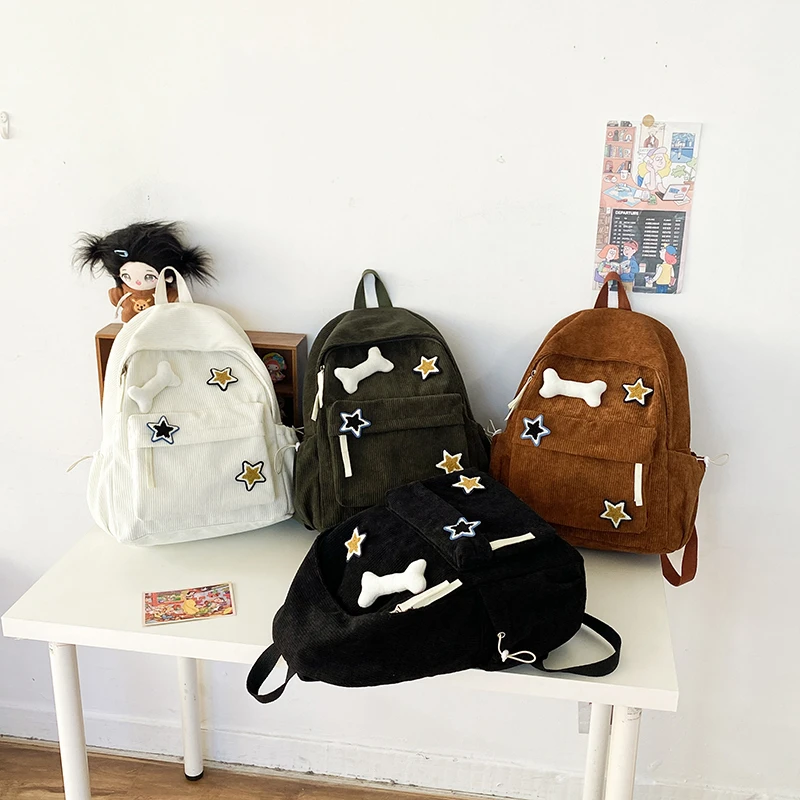 Backpacks For Students Canvas Black School Bags for Girls Shoulder Travel Bag Fashion Kawaii Small Backpack for Women Cheap