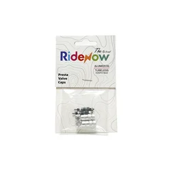 Ridenow Premium Aluminum Alloy Valve Caps with Removable Brass Core - 2 Piece Set (Silver)